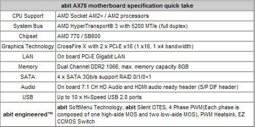 abitspecs1 - Abit lancia AX78 AM2+