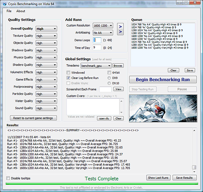 Disponibile il Crysis Benchmarking Tool crysisbench - Disponibile il Crysis Benchmarking Tool