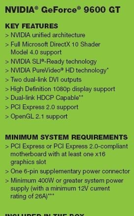 No Directx 10.1 per la GeForce 9600 GT geforce 9600gt specs 01 - No Directx 10.1 per la GeForce 9600 GT