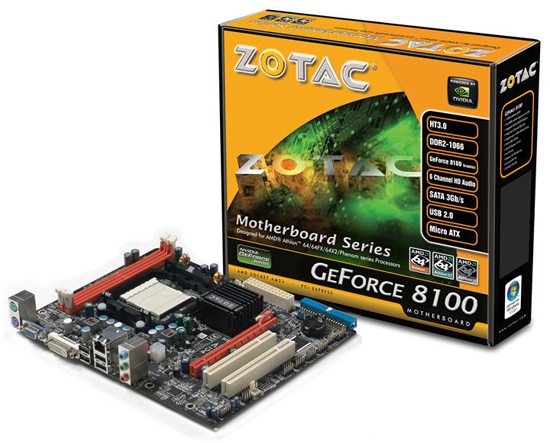zotac geforce 8100 board 01 - Zotac presenta la nuova motherboard GeForce 8100