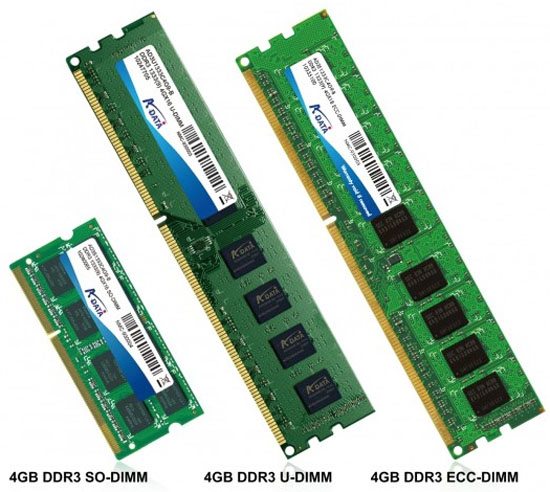 A-DATA presenta una nuova line-up di moduli DDR3 A Data 4GB DDR3 DIMM line up 01 - A-DATA presenta una nuova line-up di moduli DDR3