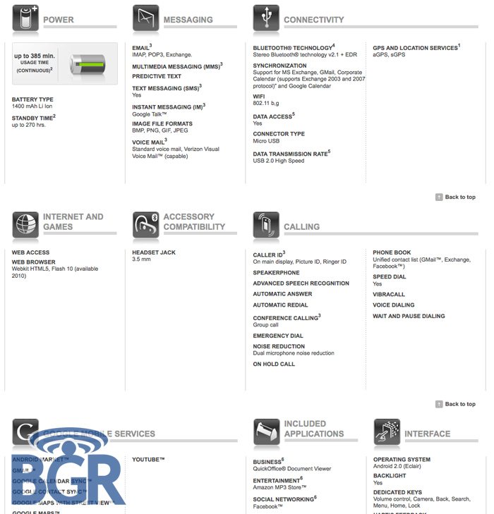 Motorola Droid, terminale con Google Adroid big droidsite3 - Motorola Droid, terminale con Google Adroid