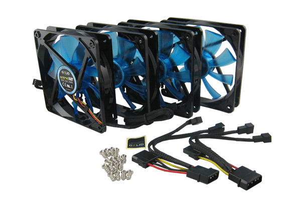 gelidmultipack - Da Gelid ventole Multipack WING 12 UV Blue