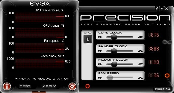 EVGA Precision 1.9.1 01 - EVGA aggiorna il tool Precision, ora con supporto ai nuovi GeForce 196.21 WHQL
