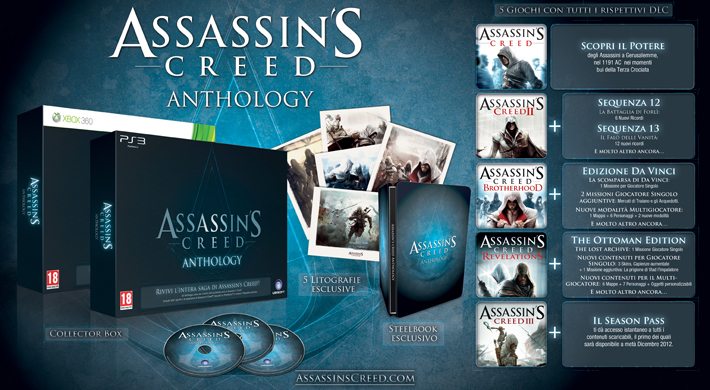 Assassin's Creed Anthology disponibile dal 30 Novembre, conterrà tutti e 5 i capitoli Assassins Creed Anthology - Assassin's Creed Anthology disponibile dal 30 Novembre, conterrà tutti e 5 i capitoli
