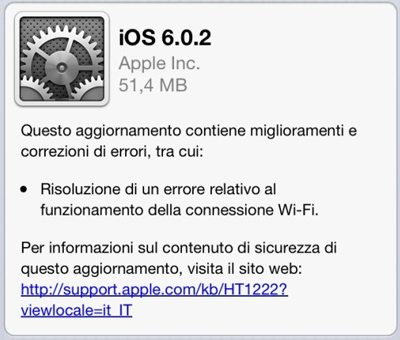 iOS si aggiorna alla versione 6.0.2. Update solo per iPhone 5 e iPad Mini iOS602 - iOS si aggiorna alla versione 6.0.2. Update solo per iPhone 5 e iPad Mini