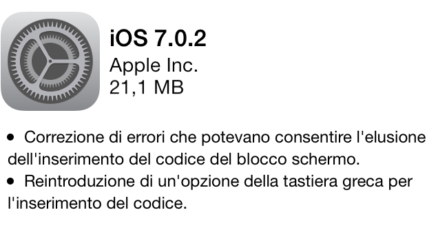Disponibile l'update a iOS 7.0.2: bug del lockscreen corretto iOS 7 0 2 - Disponibile l'update a iOS 7.0.2: bug del lockscreen corretto